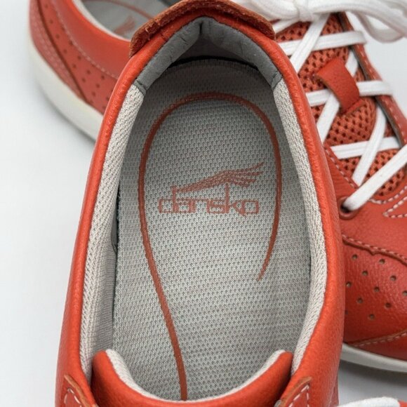 Dansko Sneakers Napa Leather Lace Up Hillary Orange Perfing  EU 39 US 9 - 9.5 - Picture 8 of 10